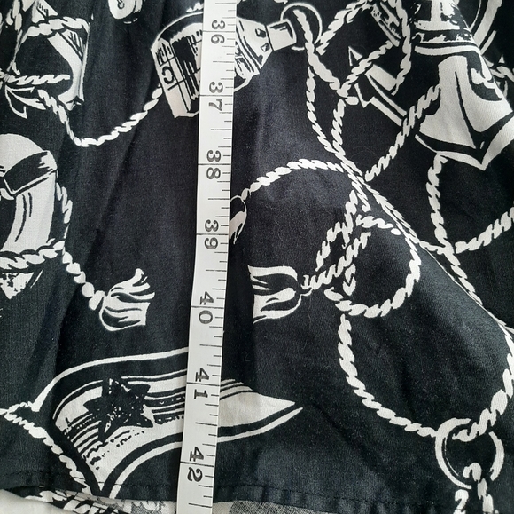 Hell Bunny nautical sailor anchor swing dress black and cream L - Picture 14 of 14